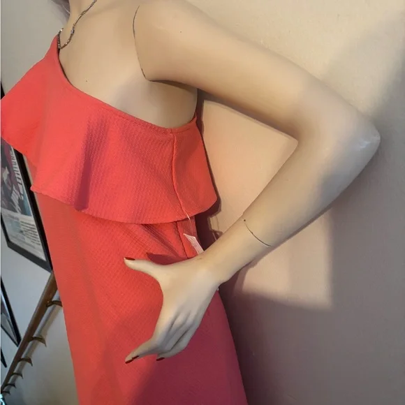 NWT Cupcakes & Cashmere One Shoulder Ruffled Dress - Picture 2 of 7